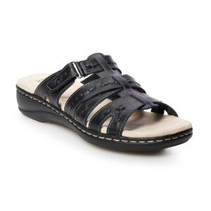 NWOT Women's Croft & Barrow Ortholite Sandals Size 8.5 Black Beige